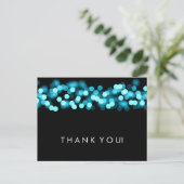 Bedankt Opmerking Turquoise Hollywood Glam Briefkaart (Staand voorkant)