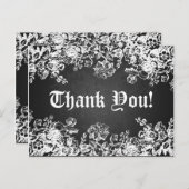 Bedankt Opmerking Victoriaans bloei zwart Briefkaart (Voorkant / Achterkant)