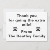 Bedankt Opmerking voor School Bus Driver Kaart (Achterkant)