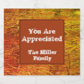 Bedankt Oranje herfstkleuren waardering Bier Etiket (Enkel label)