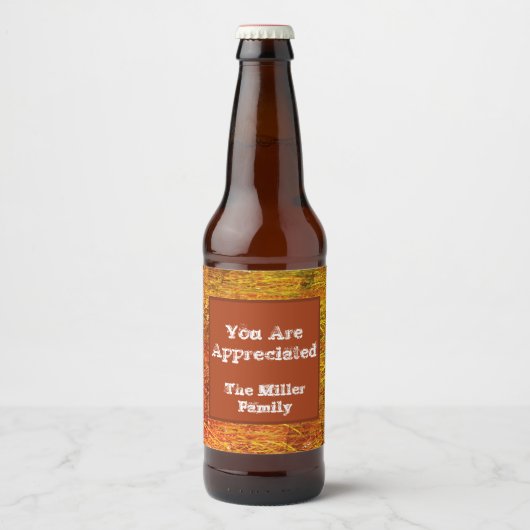 Bedankt Oranje herfstkleuren waardering Bier Etiket (Voorkant)