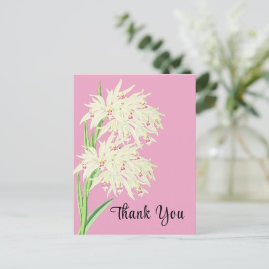 Bedankt Orchidee Bloemige Ansichtkaart Briefkaart (Staand voorkant)
