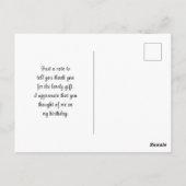 Bedankt Orchidee Bloemige Ansichtkaart Briefkaart (Achterkant)