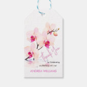 Bedankt, Orchidee Bloesem Bloesem 60ste Verjaardag Cadeaulabel (Voorkant)
