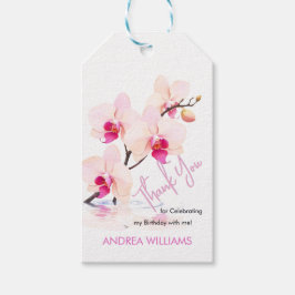 Bedankt, Orchidee Bloesem Bloesem 60ste Verjaardag Cadeaulabel