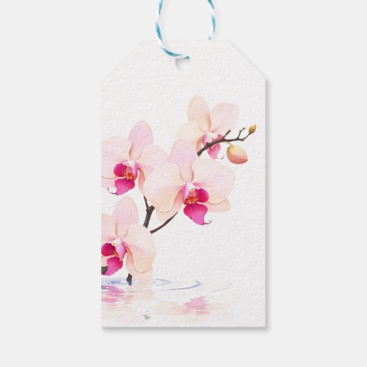 Bedankt, Orchidee Bloesem Bloesem 60ste Verjaardag Cadeaulabel (Achterkant)