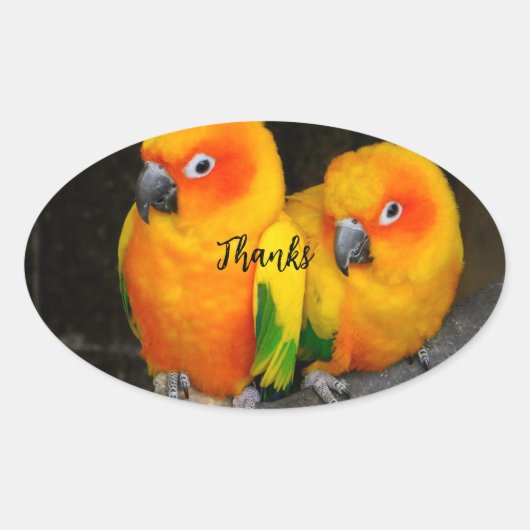 Bedankt ovaal sticker (Voorkant)