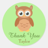 Bedankt Owl Ronde Sticker (Voorkant)