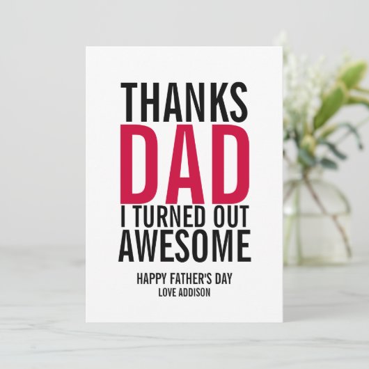 Bedankt pa, ik heb Geweldige Vaderdag kaart gemaak (Staand voorkant)