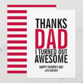 Bedankt pa, ik heb Geweldige Vaderdag kaart gemaak (Voorkant / Achterkant)