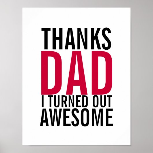 Bedankt pa ik maakte Geweldige vaderdag Poster uit (Voorkant)