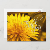 Bedankt Paardenbloem Yellow Flower Briefkaart (Voorkant / Achterkant)