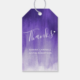 Bedankt paarse abstracte bruiloft of cadeau voor e cadeaulabel