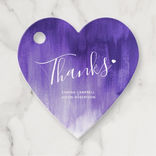 Bedankt paarse abstracte huwelijksgunsten cadeau l bedankjes labels (Voorkant)