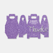 BEDANKT Paarse Faux Glitter Bedankdoosjes (Uitgevouwen)