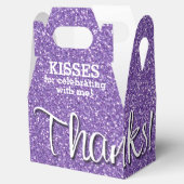 BEDANKT Paarse Faux Glitter Bedankdoosjes (Geopend)