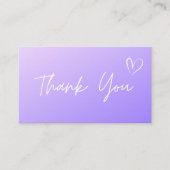 Bedankt Paarse Ombre Gradient Social Media Schatti Visitekaartje (Voorkant)