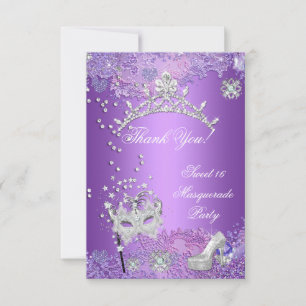 Bedankt Paarse Sweet Sixteen 16 Masquerade
