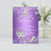 Bedankt Paarse Sweet Sixteen 16 Masquerade (Staand voorkant)