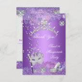 Bedankt Paarse Sweet Sixteen 16 Masquerade (Voorkant / Achterkant)