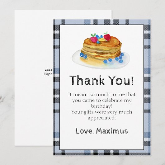 Bedankt Pancake Birthday Kaart (Voorkant / Achterkant)