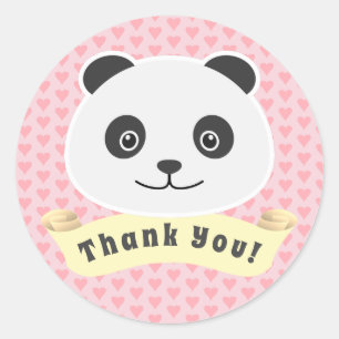 Bedankt Panda Ronde Sticker