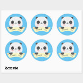 Bedankt Panda Ronde Sticker (Vel)