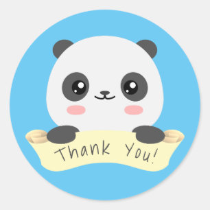 Bedankt Panda Ronde Sticker
