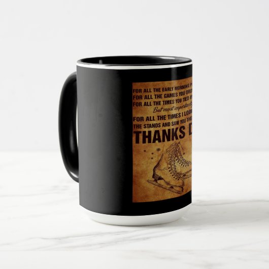 Bedankt pap schaatsen mok (Voorkant links)