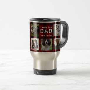 Bedankt PAPA 9 x Foto Collage Mok Buffalo Plaid