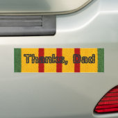 Bedankt, papa Vietnam Vet Child Bumpersticker (Op auto)