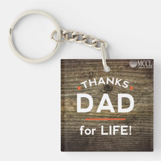 Bedankt Papa voor de sleutelhanger van het Leven (voorkant)