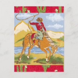 Bedankt Partner Westerne Wild West Cowboy Rodeo Briefkaart