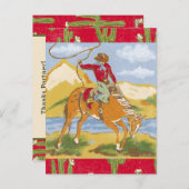 Bedankt Partner Westerne Wild West Cowboy Rodeo Briefkaart (Voorkant / Achterkant)