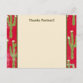 Bedankt Partner Westerne Wild West Cowboy Rodeo Briefkaart (Achterkant)