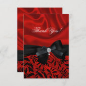 Bedankt Party Red Damask Black White (Voorkant / Achterkant)
