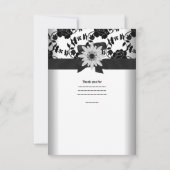 Bedankt Party Zwart Wit Bloem Diamant (Achterkant)