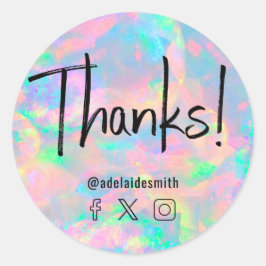 bedankt pastel opal classic ronde sticker