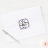 Bedankt Pastel Paarse Black Border Business Logo Vierkante Sticker (Envelop)