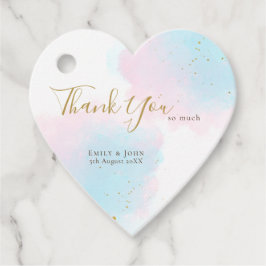 Bedankt Pastel Waterverven / namen / datum bruilof Bedankjes Labels