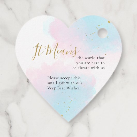 Bedankt Pastel Waterverven / namen / datum bruilof Bedankjes Labels (Achterkant)