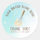 Bedankt Pastry Chef Baking Utensil Whisky Blauw Ronde Sticker (Voorkant)