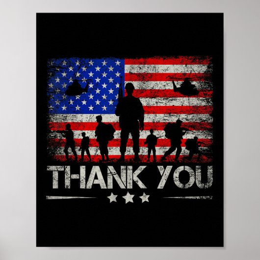 Bedankt Patriotic Memorial Day 4 juli Verenigde St Poster (Voorkant)