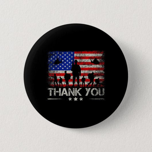Bedankt Patriotic Memorial Day 4 juli Verenigde St Ronde Button 5,7 Cm (Voorkant)