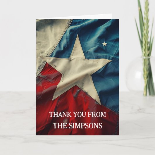 Bedankt Patriottische Rood Wit Blauw Lone Star Kaart (Voorkant)