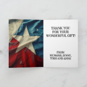 Bedankt Patriottische Rood Wit Blauw Lone Star Kaart (Binnen)