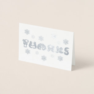 BEDANKT Penguin Dank u Winter Holiday Snowflake Folie Kaarten