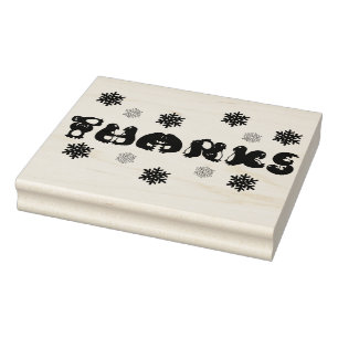 Bedankt Penguin Pengins Snowflakes Rubberstempel