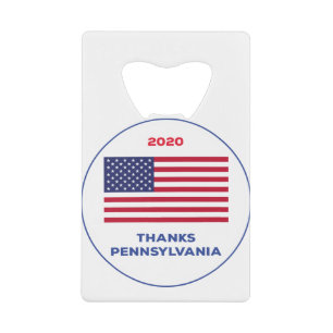 Bedankt Pennsylvania 2020 Verkiezing Creditkaart Flessenopener