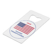 Bedankt Pennsylvania 2020 Verkiezing Creditkaart Flessenopener (Achterkant Gekanteld)